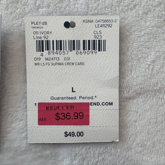 Lands End Womens Ivory Button-Down White Cardigan Sweater Size Large (14-16 ) - Picture 7 of 12